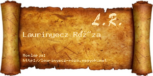 Laurinyecz Róza névjegykártya
